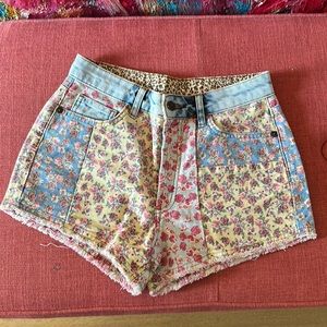 Farm Rio for Anthropologie Flower Jean Shorts